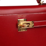 Hermes Kelly Sellier 20 Rouge Piment Box Gold Hardware - Thumbnail View 7