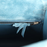 Vintage Hermes Kelly Sellier 25 Bleu Thalassa Doblis Brushed Palladium Hardware - Thumbnail View 9