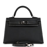 Pre-owned Hermes Special Order (HSS) Kelly Sellier 20 Black Verso Epsom Palladium Hardware - Thumbnail View 1
