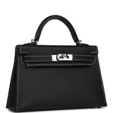 Pre-owned Hermes Special Order (HSS) Kelly Sellier 20 Black Verso Epsom Palladium Hardware - Thumbnail View 2