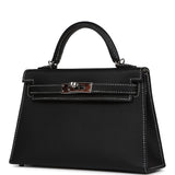 Pre-owned Hermes Special Order (HSS) Kelly Sellier 20 Black Verso Epsom Palladium Hardware - Thumbnail View 5
