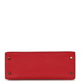 Pre-owned Hermes Special Order (HSS) Kelly Sellier 25 Rouge Casaque Verso Epsom Gold Hardware - Thumbnail View 6