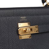 Pre-owned Hermes Kelly Retourne 28 Bleu Nuit Togo Gold Hardware - Thumbnail View 7