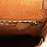 Hermes Teddy Kelly Retourne 35 Chamois, Ecru Shearling, Alezan Swift Palladium Hardware - Thumbnail View 9