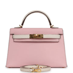 Hermes Special Order (HSS) Kelly Sellier 20 Rose Sakura, Nata Chevre Mysore Gold Hardware