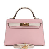 Hermes Special Order (HSS) Kelly Sellier 20 Rose Sakura, Nata Chevre Mysore Gold Hardware - Thumbnail View 1