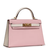 Hermes Special Order (HSS) Kelly Sellier 20 Rose Sakura, Nata Chevre Mysore Gold Hardware - Thumbnail View 2