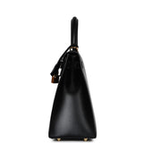 Pre-owned Hermes Kelly Sellier 28 Black Box Gold Hardware - Thumbnail View 3