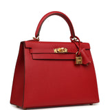 Hermes Kelly Sellier 25 Rouge Piment Epsom Gold Hardware - Thumbnail View 2