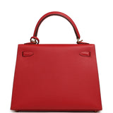 Hermes Kelly Sellier 25 Rouge Piment Epsom Gold Hardware - Thumbnail View 3