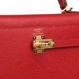 Hermes Kelly Sellier 25 Rouge Piment Epsom Gold Hardware - Thumbnail View 7
