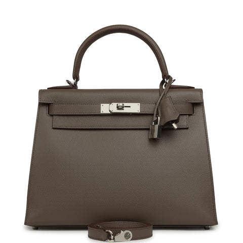 Hermes Kelly Sellier 28 Etain Epsom Palladium Hardware