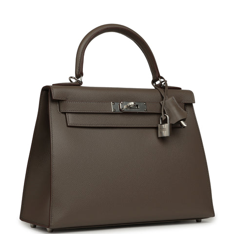 Hermes Kelly Sellier 28 Etain Epsom Palladium Hardware