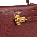 Hermes Kelly Sellier 20 Rouge H Madame Gold Hardware - Thumbnail View 7