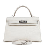 Hermes Kelly Sellier 20 Creme Chantilly Matte Alligator Palladium Hardware - Thumbnail View 1