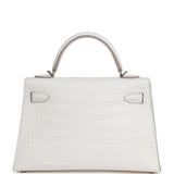 Hermes Kelly Sellier 20 Creme Chantilly Matte Alligator Palladium Hardware - Thumbnail View 5