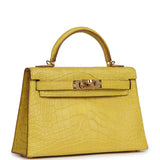 Pre-owned Hermes Kelly 20 Sellier Mimosa Matte Alligator Gold Hardware - Thumbnail View 2