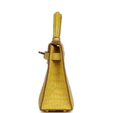 Pre-owned Hermes Kelly 20 Sellier Mimosa Matte Alligator Gold Hardware - Thumbnail View 3