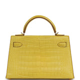 Pre-owned Hermes Kelly 20 Sellier Mimosa Matte Alligator Gold Hardware - Thumbnail View 4