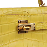 Pre-owned Hermes Kelly 20 Sellier Mimosa Matte Alligator Gold Hardware - Thumbnail View 7