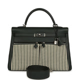 Hermes Kelly Lakis 35 Vert Anglais Swift, Toile Riga Palladium Hardware - Thumbnail View 1