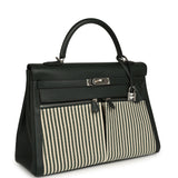 Hermes Kelly Lakis 35 Vert Anglais Swift, Toile Riga Palladium Hardware - Thumbnail View 2