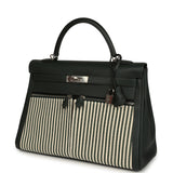 Hermes Kelly Lakis 35 Vert Anglais Swift, Toile Riga Palladium Hardware - Thumbnail View 5