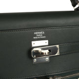 Hermes Kelly Lakis 35 Vert Anglais Swift, Toile Riga Palladium Hardware - Thumbnail View 9
