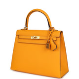 Hermes Special Order (HSS) Kelly Sellier 25 Jaune D'Or Verso Epsom Gold Hardware - Thumbnail View 5
