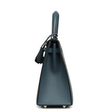 Hermes Kelly Sellier 25 Bleu Tempette Madame Palladium Hardware - Thumbnail View 3