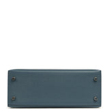 Hermes Kelly Sellier 25 Bleu Tempette Madame Palladium Hardware - Thumbnail View 6