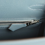 Hermes Kelly Sellier 25 Bleu Tempette Madame Palladium Hardware - Thumbnail View 9