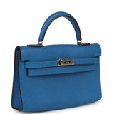 Pre-owned Hermes Micro Kelly 15 Mykonos Epsom Palladium Hardware - Thumbnail View 2