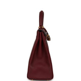 Vintage Hermes Kelly Retourne 32 Rouge H Fjord Gold Hardware - Thumbnail View 3