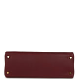 Vintage Hermes Kelly Retourne 32 Rouge H Fjord Gold Hardware - Thumbnail View 6
