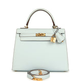 Pre-owned Hermes Kelly Sellier 25 Bleu Brume Epsom Gold Hardware - Thumbnail View 1