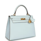 Pre-owned Hermes Kelly Sellier 25 Bleu Brume Epsom Gold Hardware - Thumbnail View 2