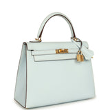 Pre-owned Hermes Kelly Sellier 25 Bleu Brume Epsom Gold Hardware - Thumbnail View 2
