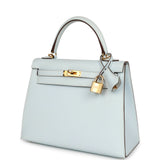 Pre-owned Hermes Kelly Sellier 25 Bleu Brume Epsom Gold Hardware - Thumbnail View 5