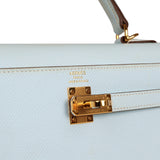 Pre-owned Hermes Kelly Sellier 25 Bleu Brume Epsom Gold Hardware - Thumbnail View 7