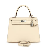 Hermes Kelly Sellier 25 Nata Verso Epsom Palladium Hardware - Thumbnail View 1