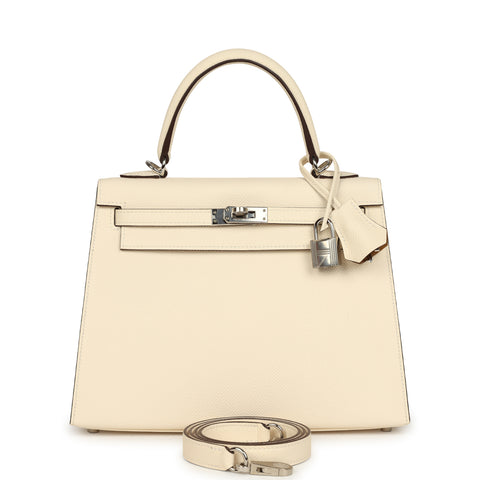 Hermes Kelly Sellier 25 Nata Verso Epsom Palladium Hardware
