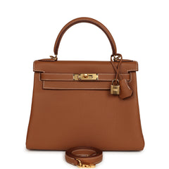 Hermes Kelly Retourne 28 Gold Togo Gold Hardware