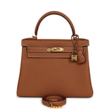 Hermes Kelly Retourne 28 Gold Togo Gold Hardware - Thumbnail View 1