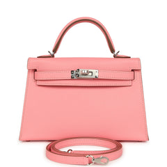 Hermes Kelly Sellier 20 Rose Confetti Epsom Palladium Hardware