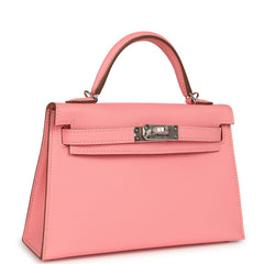 Hermes Kelly Sellier 20 Rose Confetti Epsom Palladium Hardware