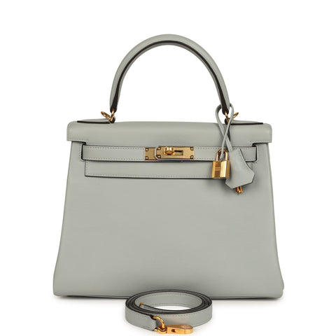 Hermes Kelly Retourne 28 Bleu Glacier Evercolor Gold Hardware