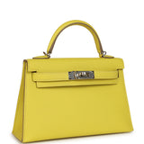 Pre-owned Hermes Kelly Sellier 20 Lime Epsom Palladium Hardware - Thumbnail View 2