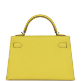 Pre-owned Hermes Kelly Sellier 20 Lime Epsom Palladium Hardware - Thumbnail View 4
