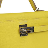 Pre-owned Hermes Kelly Sellier 20 Lime Epsom Palladium Hardware - Thumbnail View 7